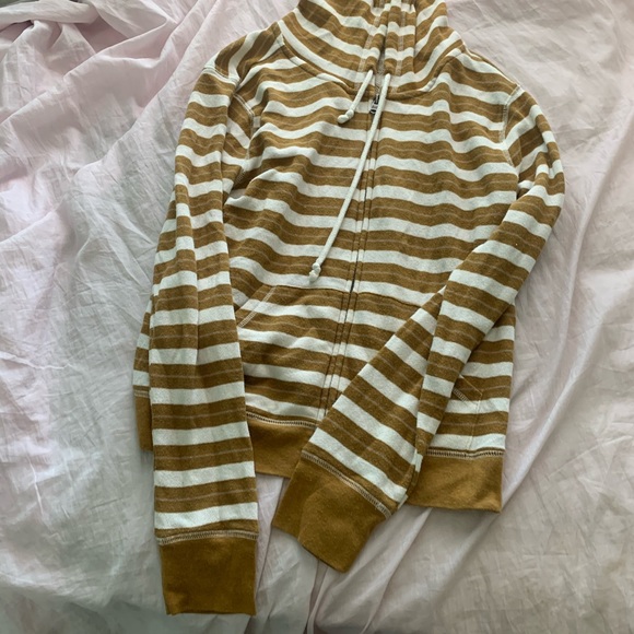 yellow striped zip up hoodie - Picture 3 of 8